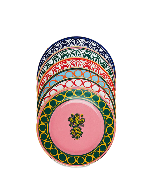 La DoubleJ Dessert Plates Set Of 6 Pineapple Mix DIS0030CER001PNP0005