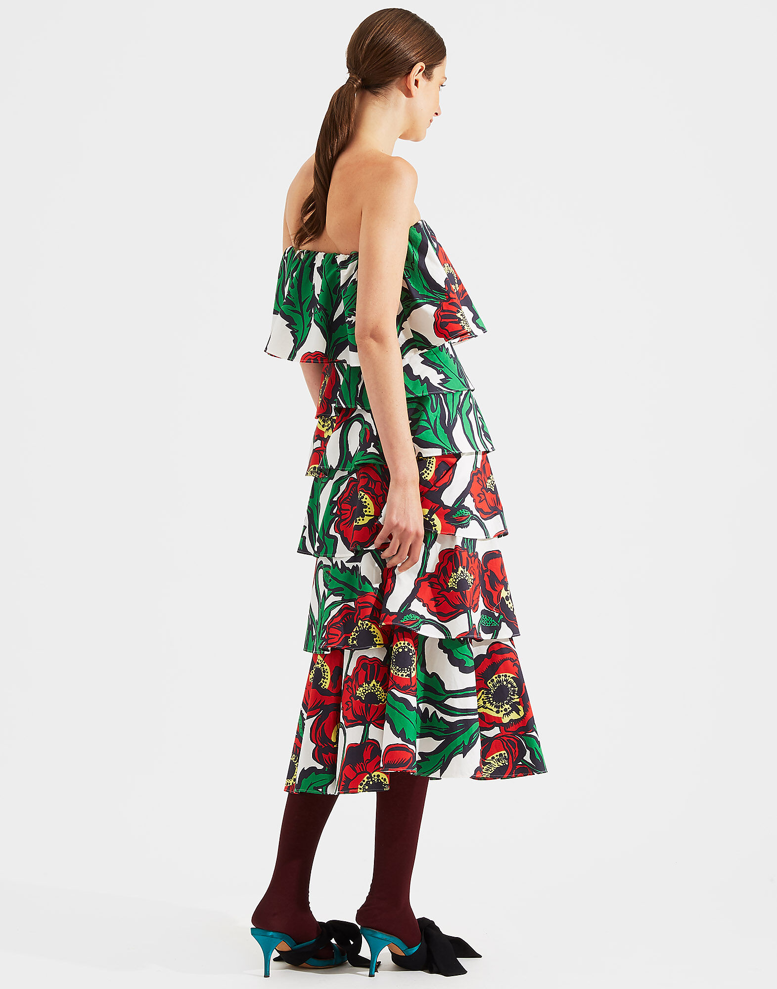 LaDoubleJ Tosca Dress Big Blooms Bianco DRE0173COT001PFI0003