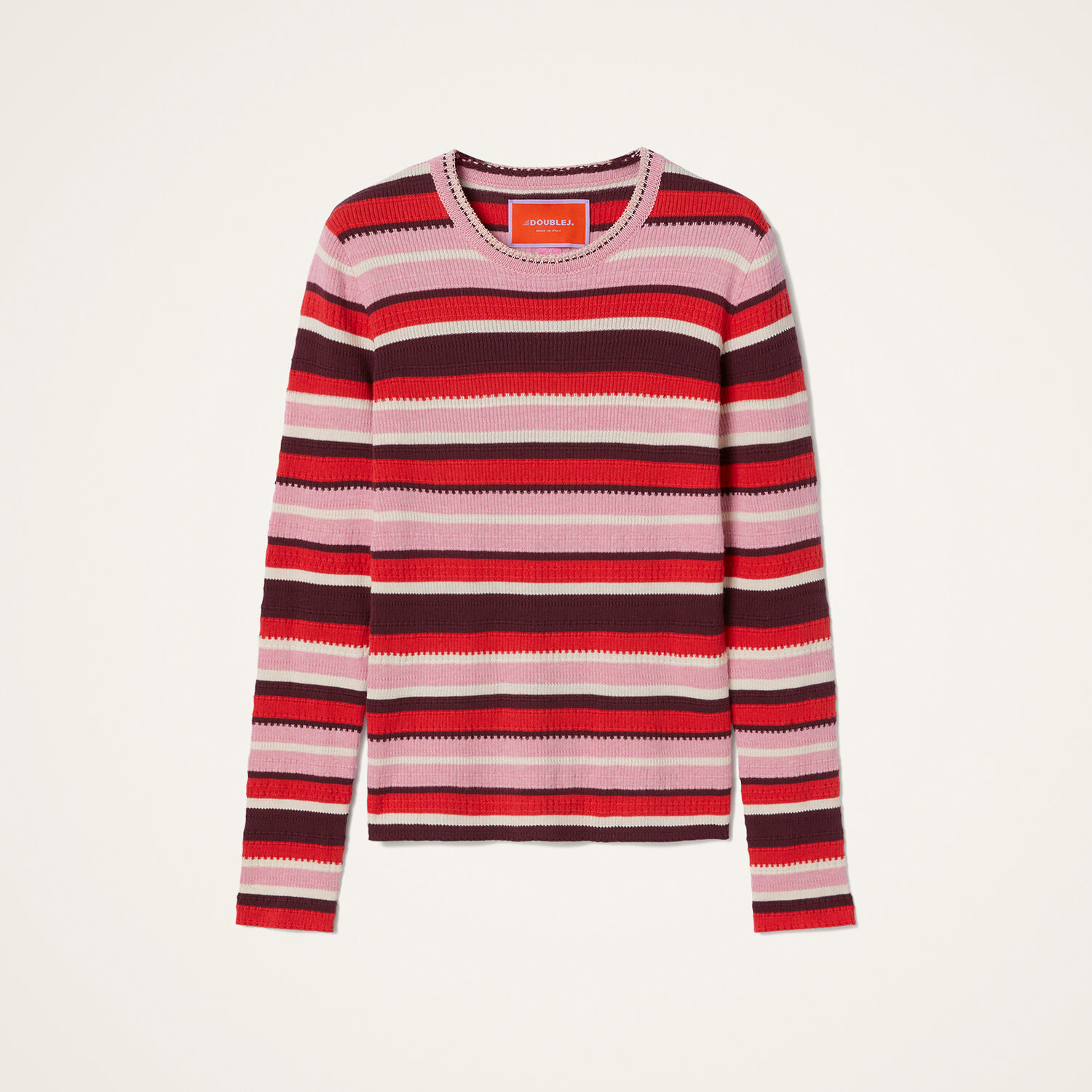 La Doublej Striped Ribbed Cotton And Cashmere-blend Sweater