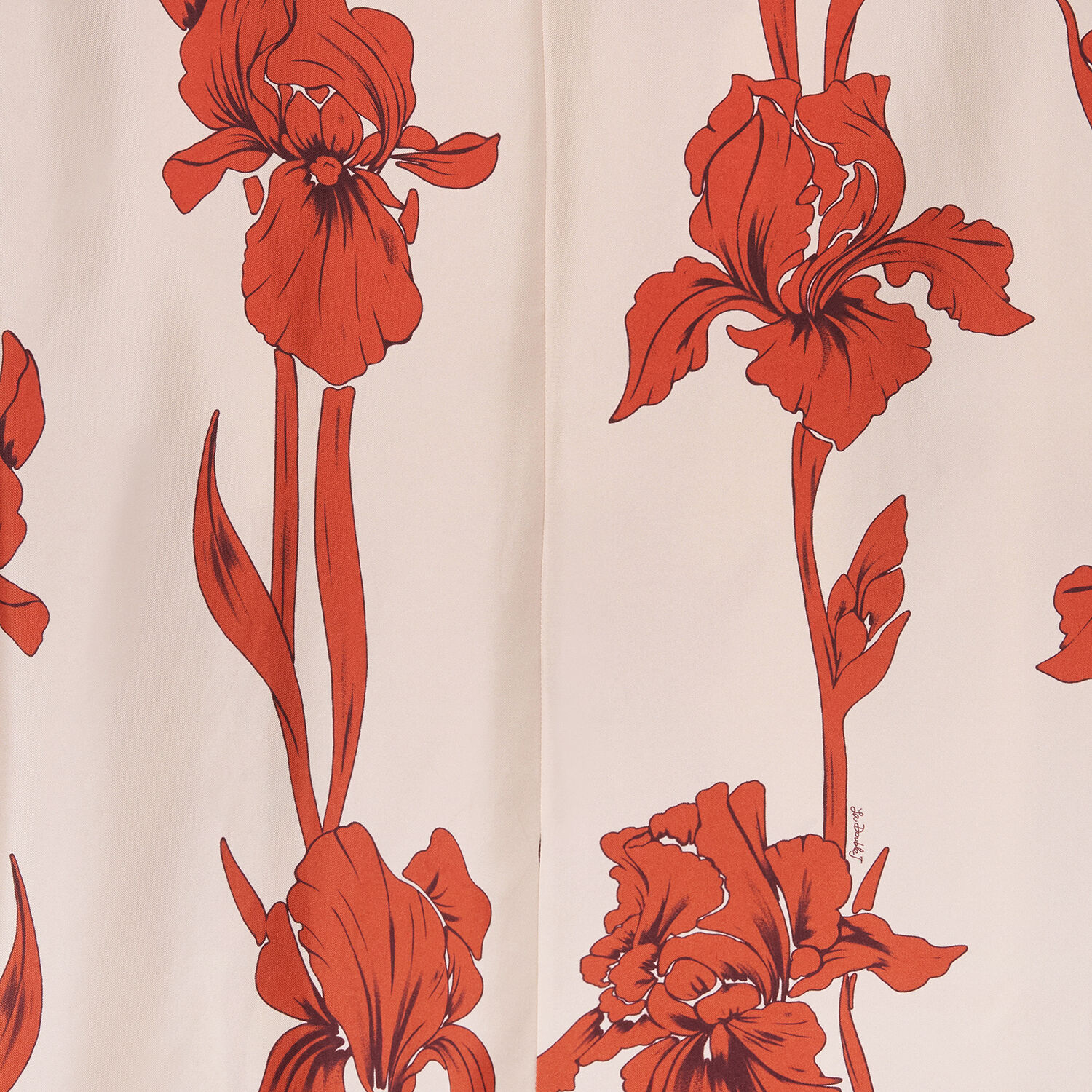 La Doublej La Double J Muumuu Printed Silk-satin Maxi Dress In Iris Dark Orange