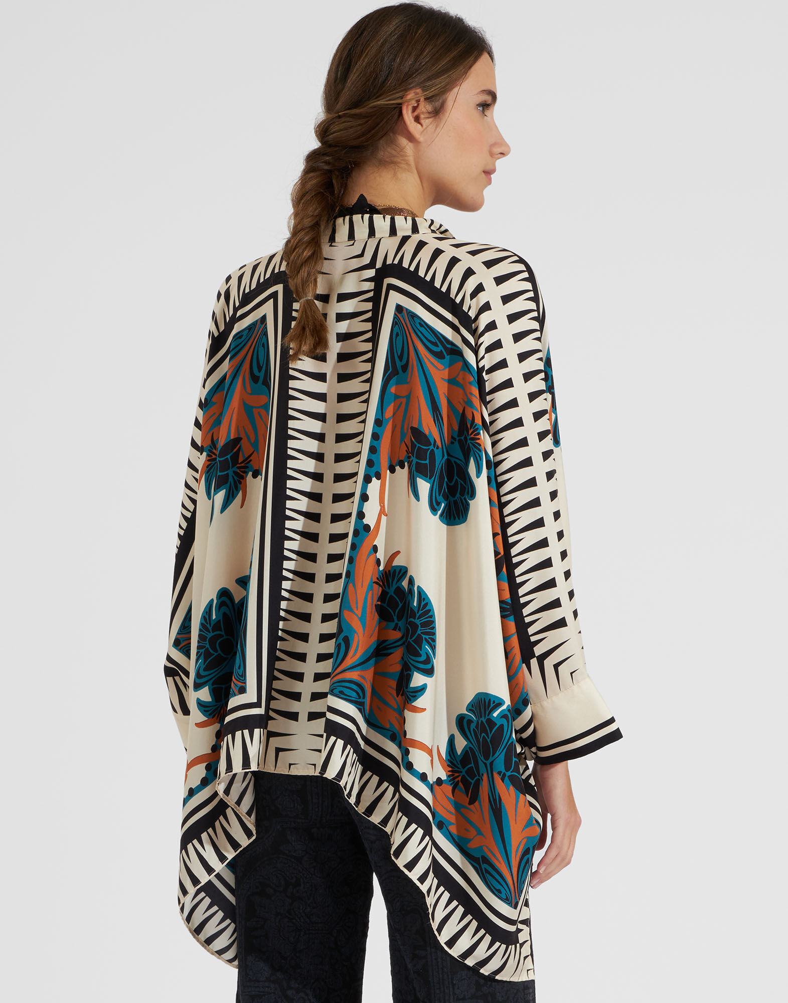 La DoubleJ Foulard Shirt Florence Plac&eacute;e SHI0059SIL006FLO0002