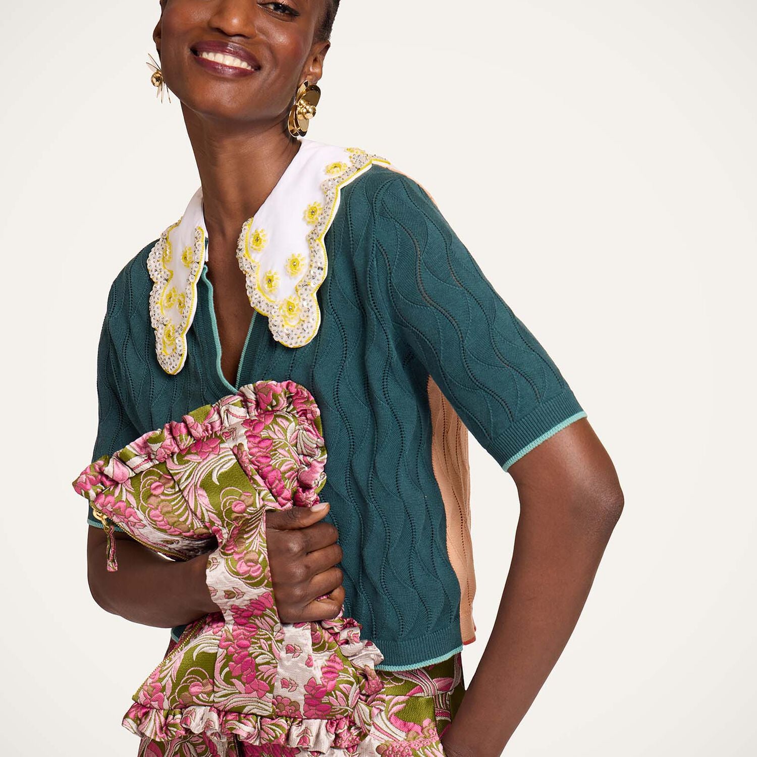  La Doublej Bags & Pochettes Women - Hand Pochette Tulip Green One Size 93% Polyester 4% Silk 3% Polyamide 