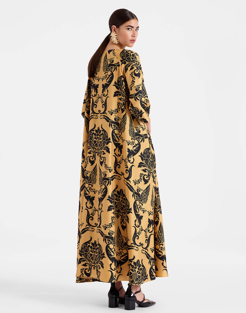 La DoubleJ Muumuu Dress Round Neck La DoubleJ Muumuu Dress Round Neck Cherubs Gold DRE0370SIL001CRB01YE05