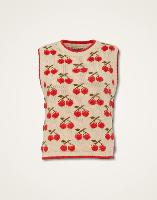 La DoubleJ Cherry Vest Off White PUL0134KNI092VA200WH05