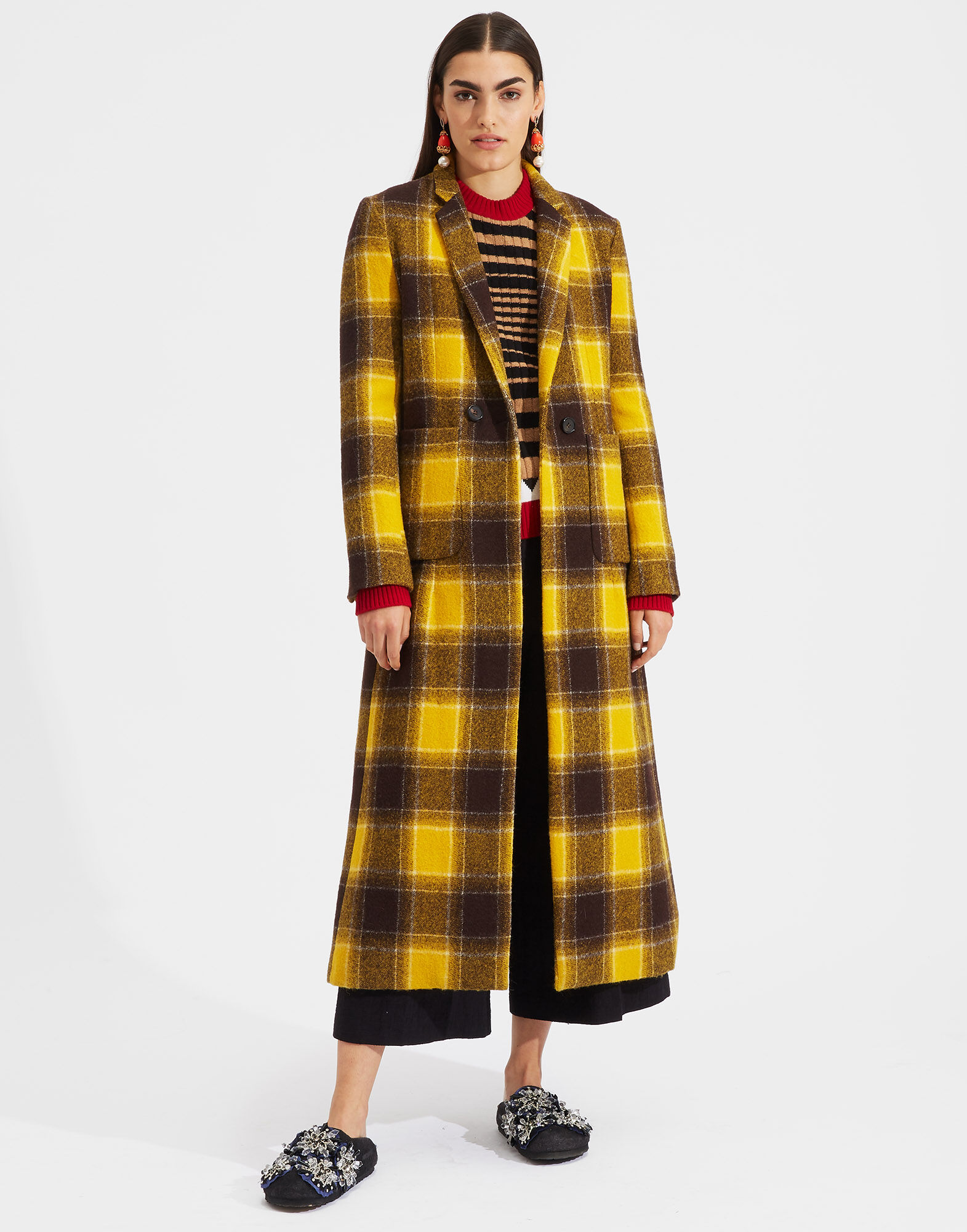 LaDoubleJ Striped Crew Neck in Cammello mix Cammello mix PUL0001KNI001RIG0005