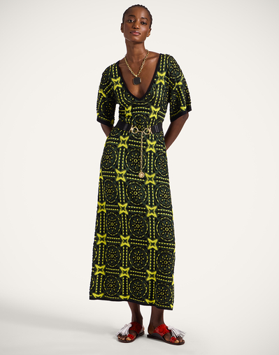green multi color dress Mac Duggal Mesh Micro Ruffle High Neck Floral Mini Dress in Green Multi at Nordstrom, Size 8