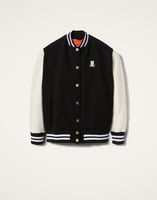 La DoubleJ Embroidered Sisterhood Varsity Bomber La DoubleJ Embroidered Sisterhood Varsity Bomber Solid Black JAC0065JER028SOLIDBL01