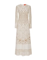 La DoubleJ Lacey Long Sleeve Swing Dress La DoubleJ Lacey Long Sleeve Swing Dress Solid White Smoke DRE0418EMB006WHI0006