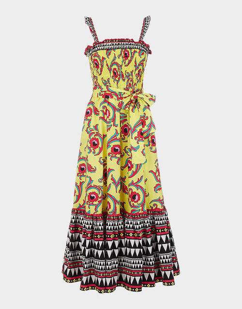 LaDoubleJ Smock Dress Cartwheel Giallo DRE0262COT015CRW0004
