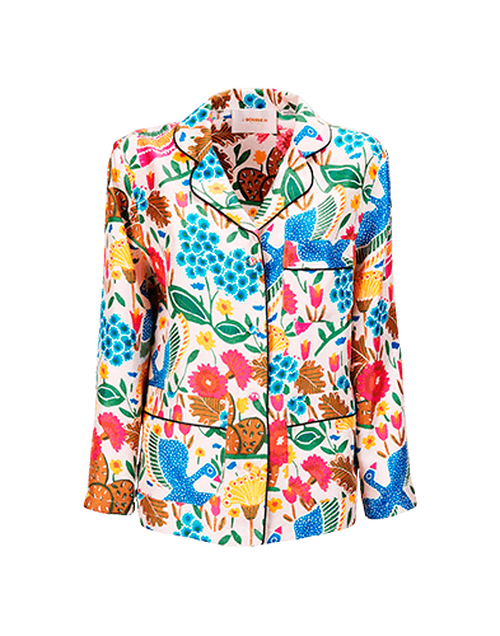 La DoubleJ Pajama Shirt Colombo Bianco SHI0032SIL001COL0003