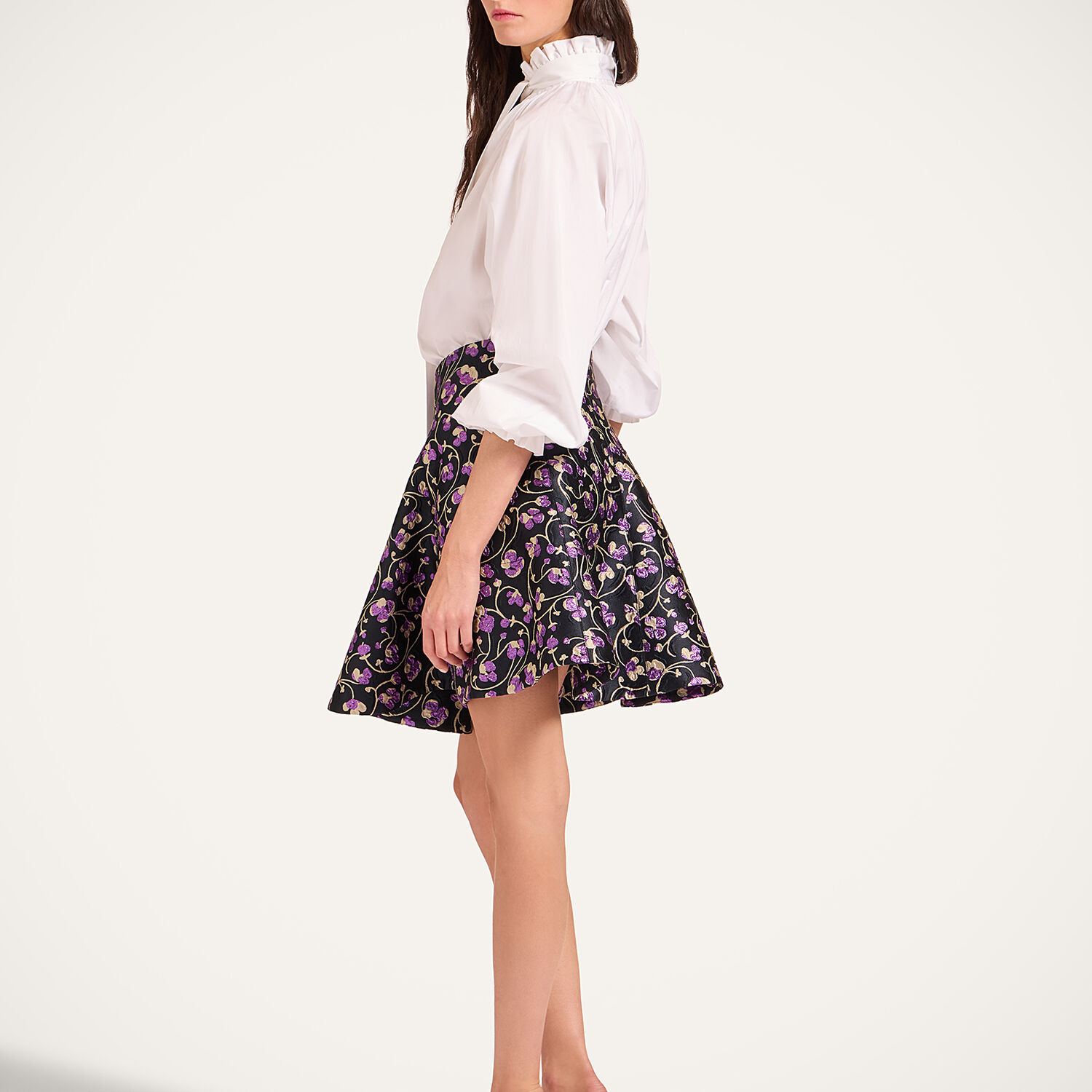  La Doublej Skirts Women - Mini Dolce Vita Skirt Honeysuckle Black M 88% Polyester 7% Silk 5% Polyamide 