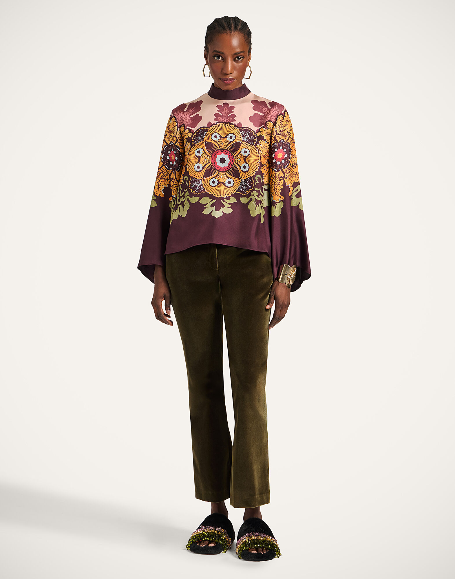 La DoubleJ Make An Exit Top Bounty Plac&eacute;e Burgundy TOP0117SIL017BOU01RE07