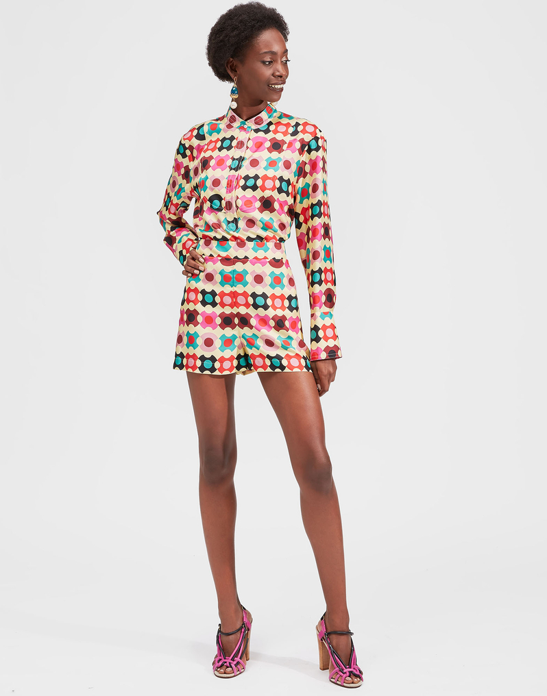 LaDoubleJ Portofino Shirt LaDoubleJ Portofino Shirt Groovy Dot Giallo SHI0046SIL001GRO0003