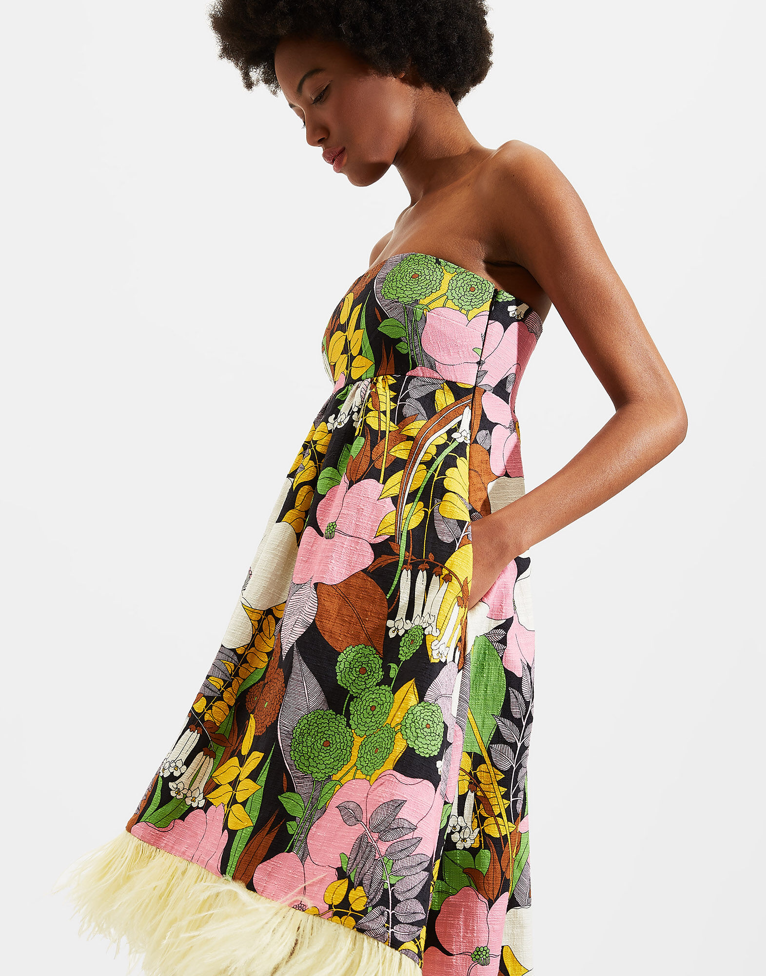 LaDoubleJ La Scala Dress (With Feathers) Big Flower DRE0160COT005BFL0001