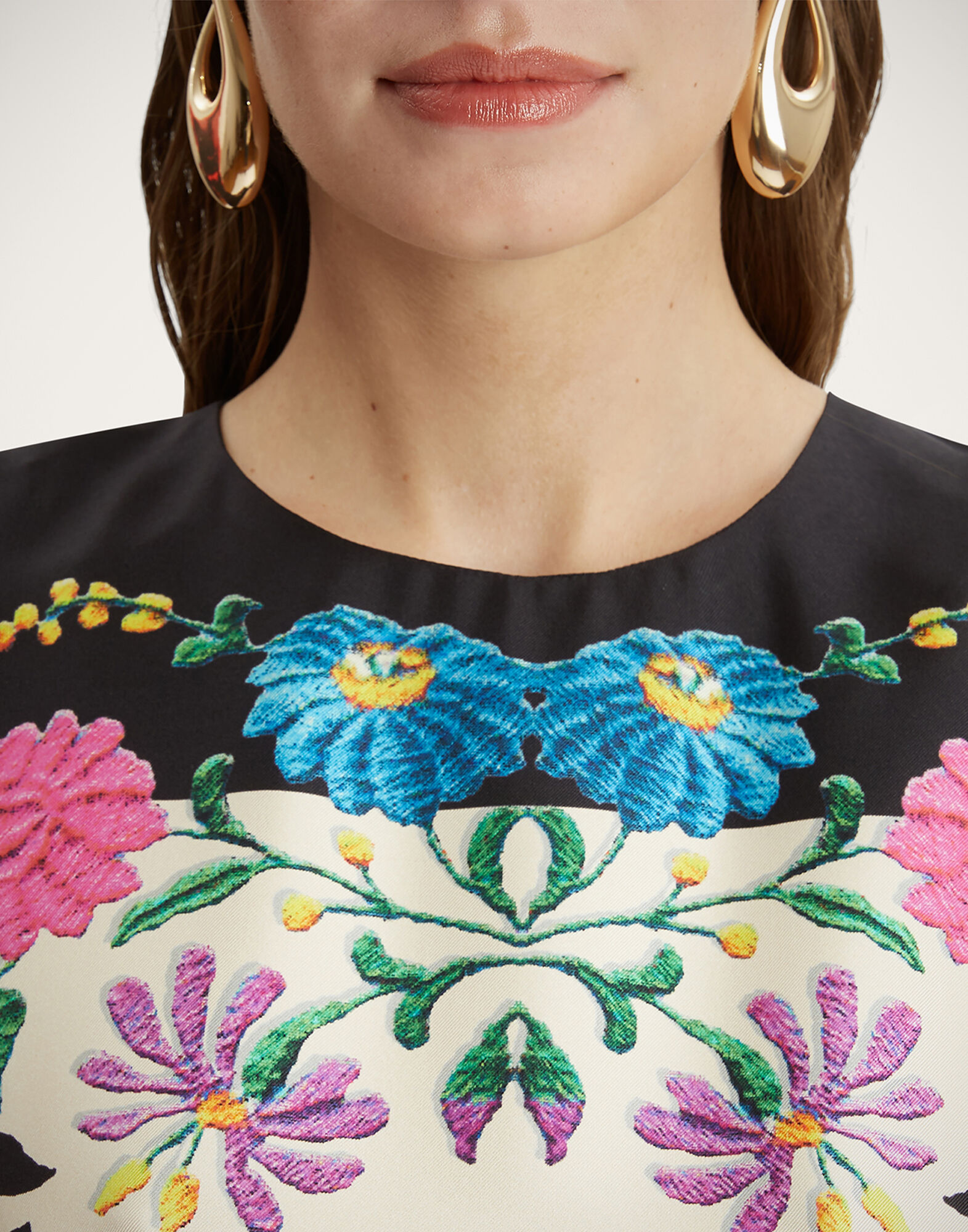 La DoubleJ Swing Dress Plaza Plac&eacute;e Ivory DRE0128SIL006PLA04WH04