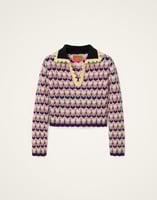 La DoubleJ Long Sleeves Picket Polo Shirt La DoubleJ Long Sleeves Picket Polo Shirt Multicolor Pink & White PUL0293KNI168VA409PI01