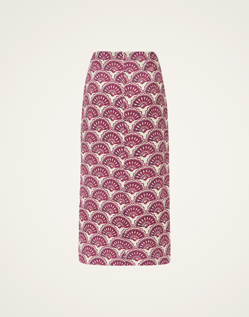 La DoubleJ Pencil Skirt La DoubleJ Pencil Skirt Fans Purple SKI0011COT005FAN01PU01