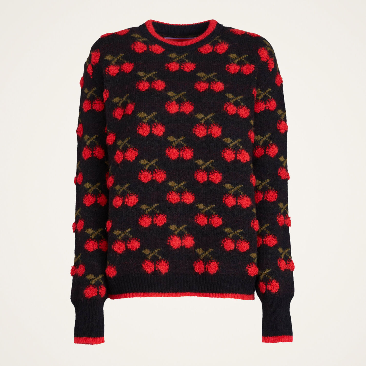 La Doublej Cherry Sweater In Black / Red