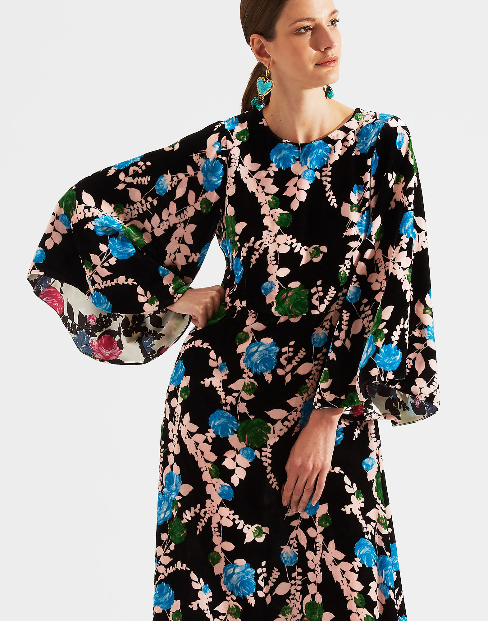 LaDoubleJ Sorella Dress Winter Rose Nero DRE0179VEL004WTR0003