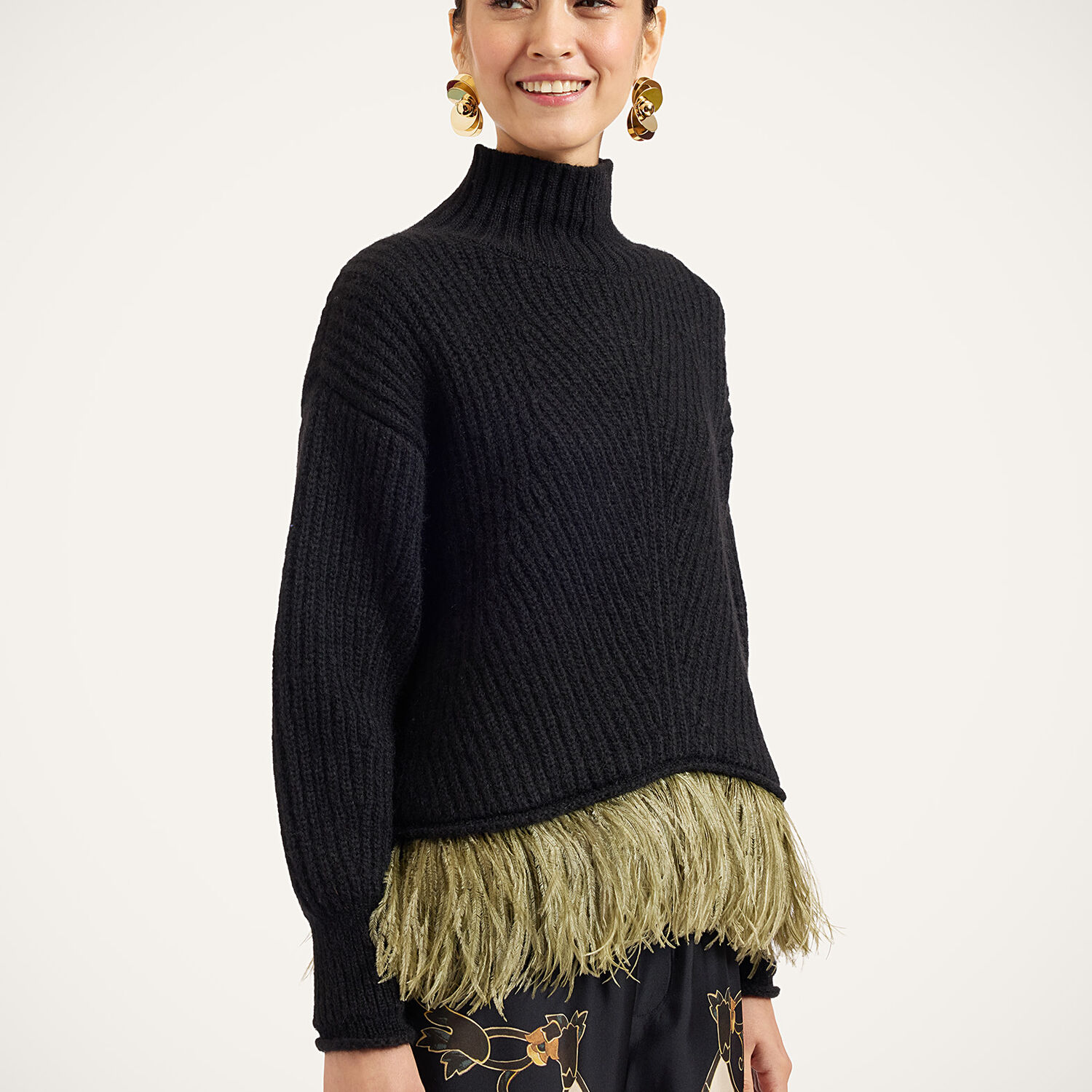 La Doublej High Kick Sweater In Solid Black