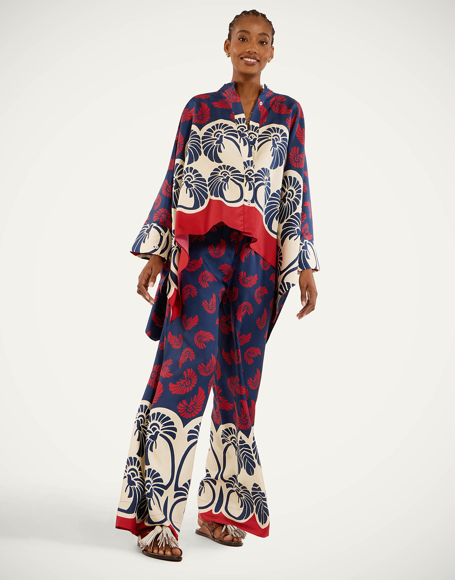 La DoubleJ Foulard Shirt Palmetto Plac&eacute;e SHI0075SIL001PIG01BU06