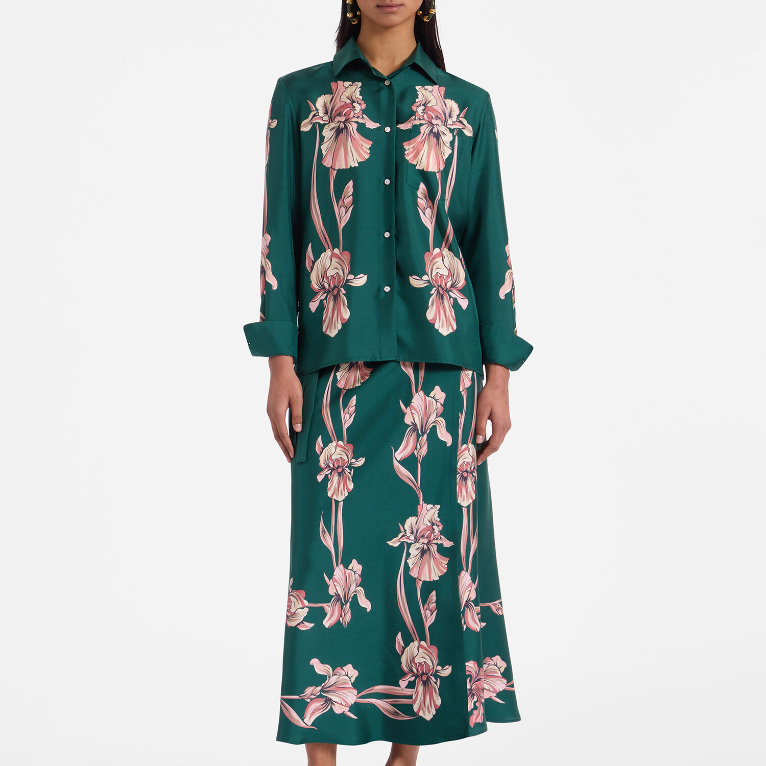La Doublej Boy Shirt In Iris Placée Dark Green