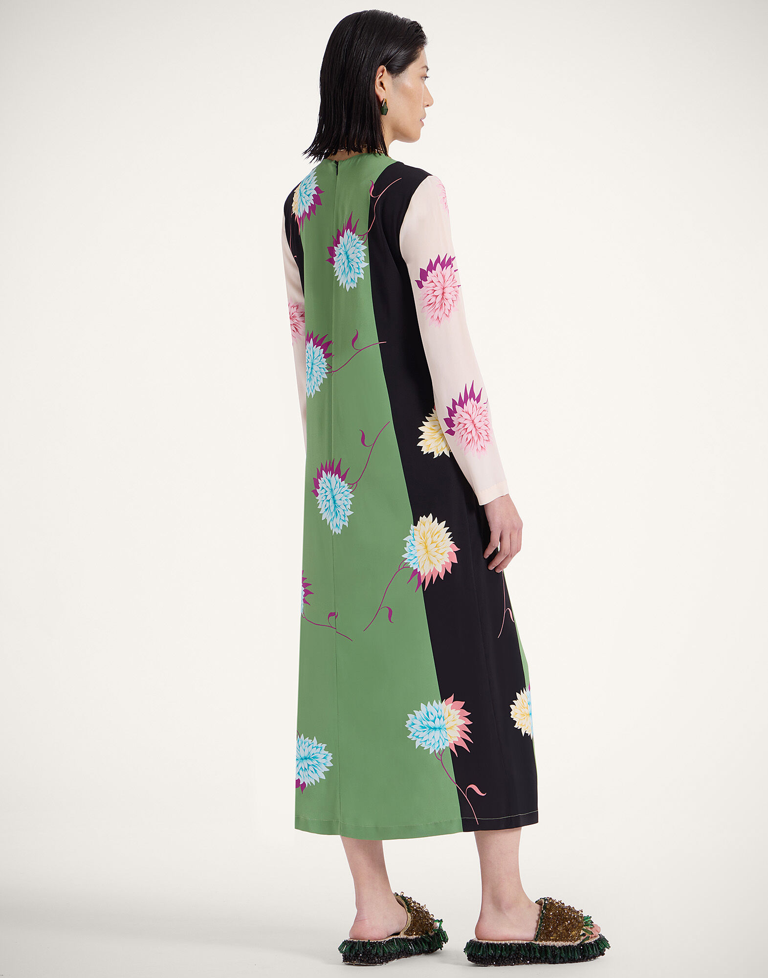 La DoubleJ Long Sleeve Swing Dress Derby Plac&eacute;e Multicolor DRE0231VIS001DER03MU01
