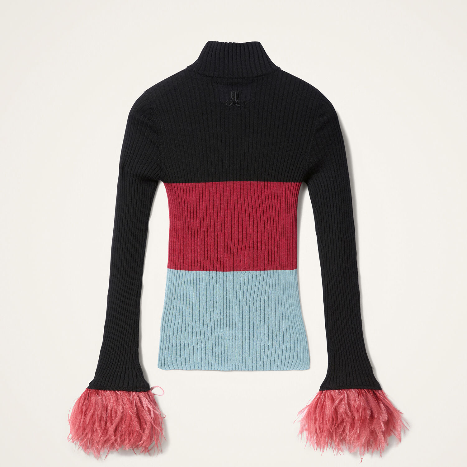 La Doublej Feather-trimmed Ribbed Top