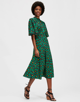 LaDoubleJ Joan Dress LaDoubleJ Joan Dress Flower Leopard Verde DRE0103VIS001FLL0002