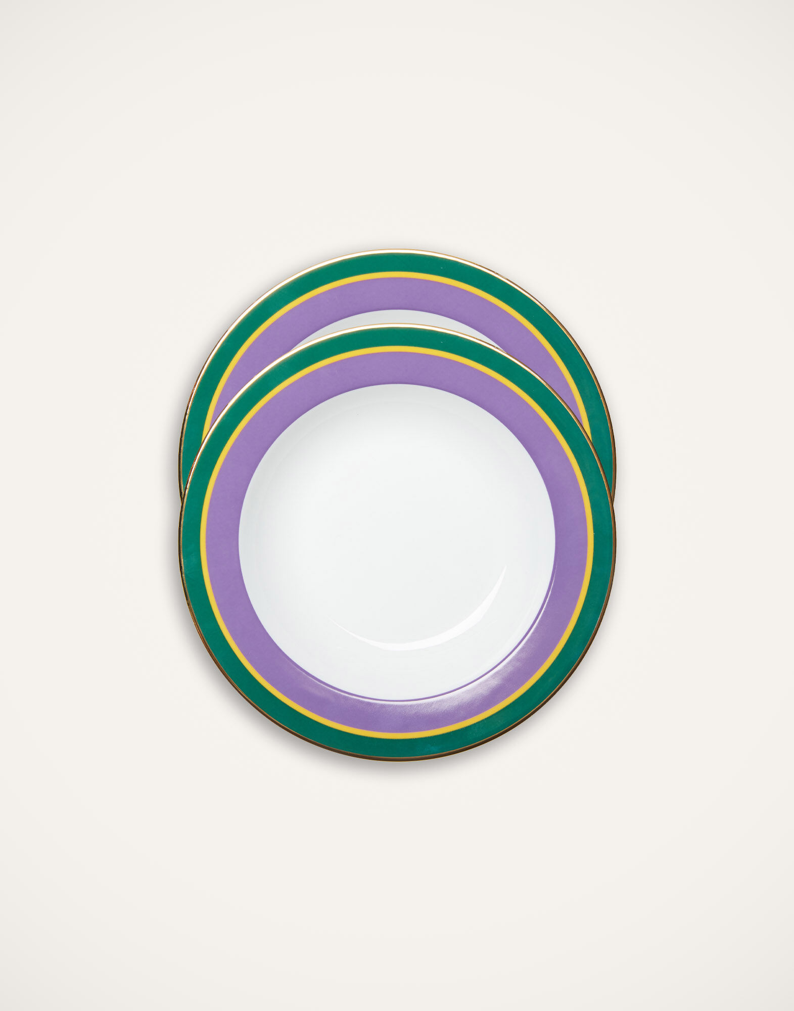 La DoubleJ Soup Plates Set Of 2 Rainbow Violet SOU0002CER001RAI07PU01