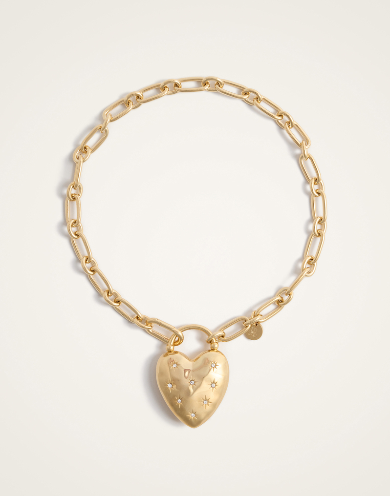 La DoubleJ Love Star Necklace La DoubleJ Love Star Necklace 24K Gold Plate & Swarovski Crystals NEC0046BRA007SOLIDYE05