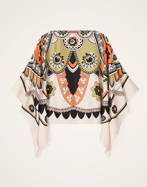 La DoubleJ Foulard Top Plume Plac&eacute;e Ivory TOP0195SIL029PLU03WH04