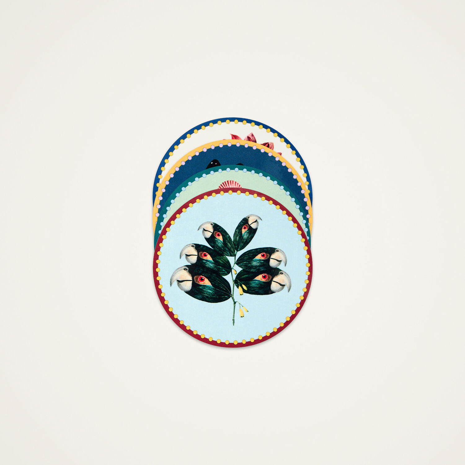 La Doublej Disk Coasters Set Of 4 In Multi