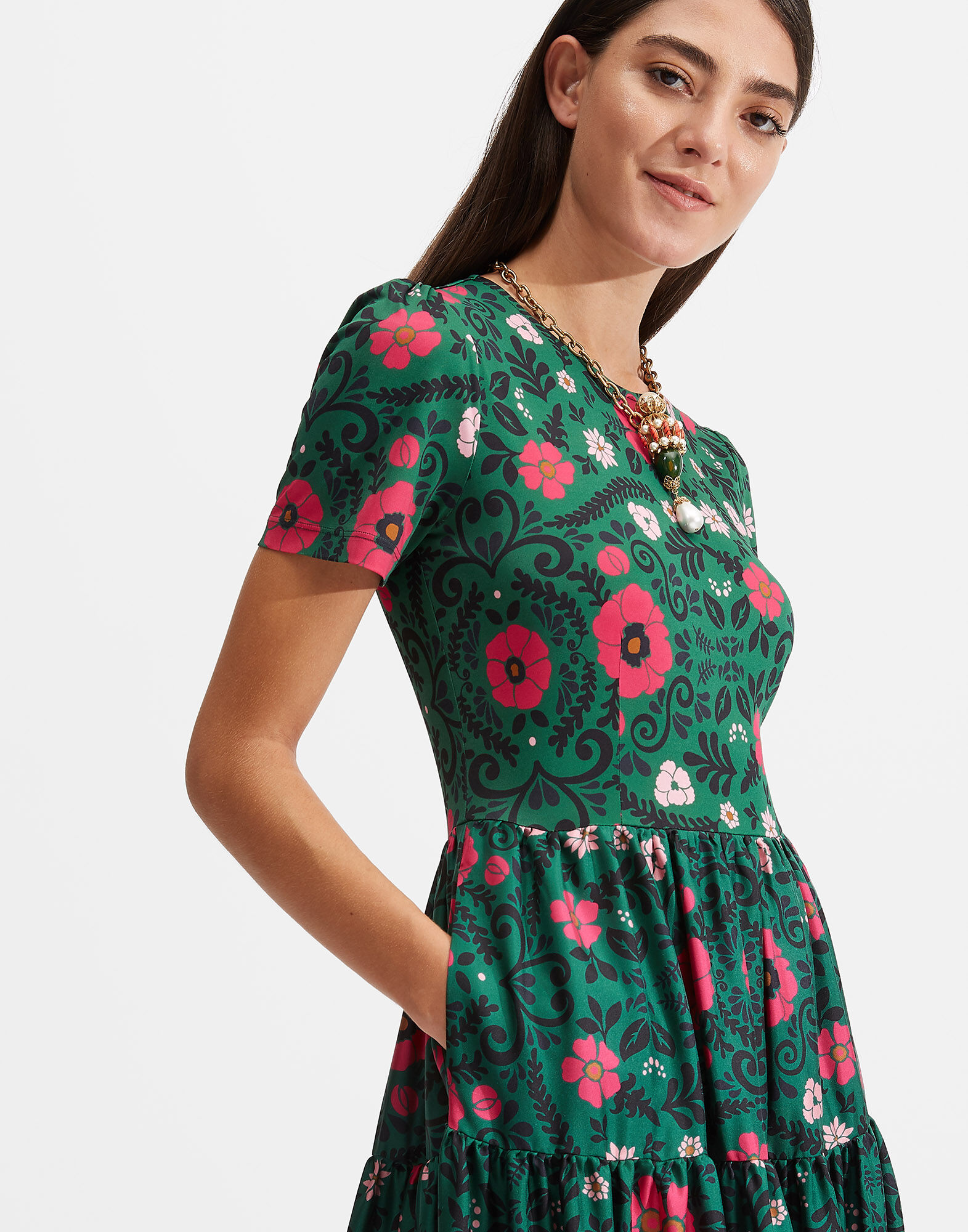 LaDoubleJ Short Sleeve Big Dress Heckfield Verde DRE0264SIL001HEC0002