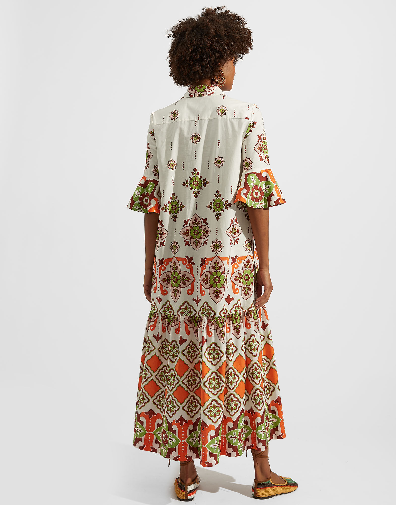 La DoubleJ Artemis Dress Partenope Plac&eacute;e DRE0176COT039PRT01OR02