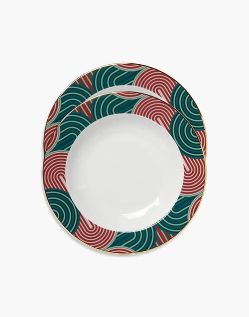 La DoubleJ Soup Plates Set Of 2 La DoubleJ Soup Plates Set Of 2 Slinky Green SOU0002CER001SLI05GR02