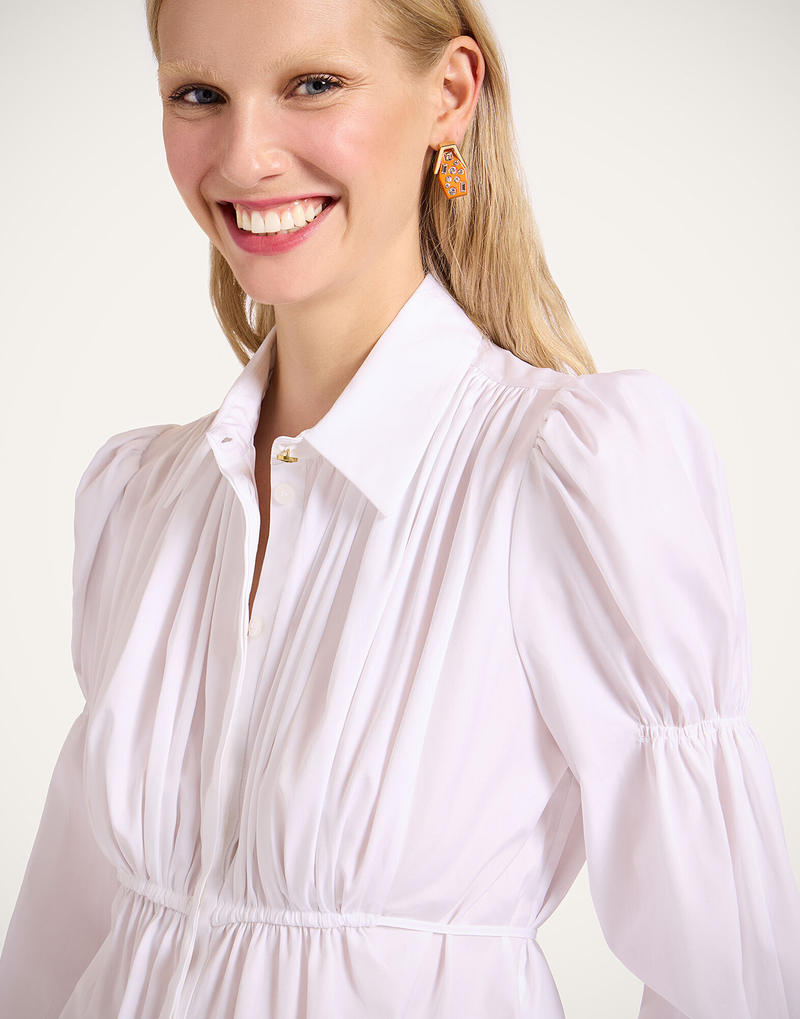 La DoubleJ Franca Shirt Solid White SHI0124COT064SOLIDWH01