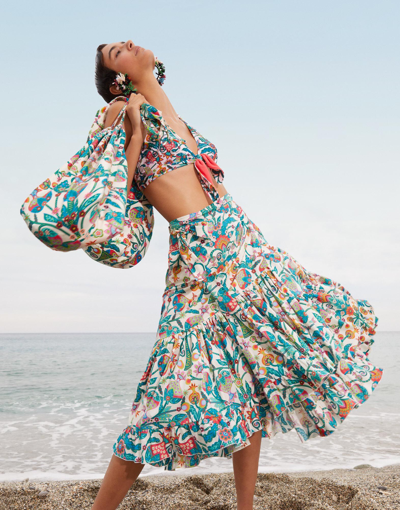 LaDoubleJ Bow Bikini Top Tree Of Life Bianco SWI0023LYC001TFL0003