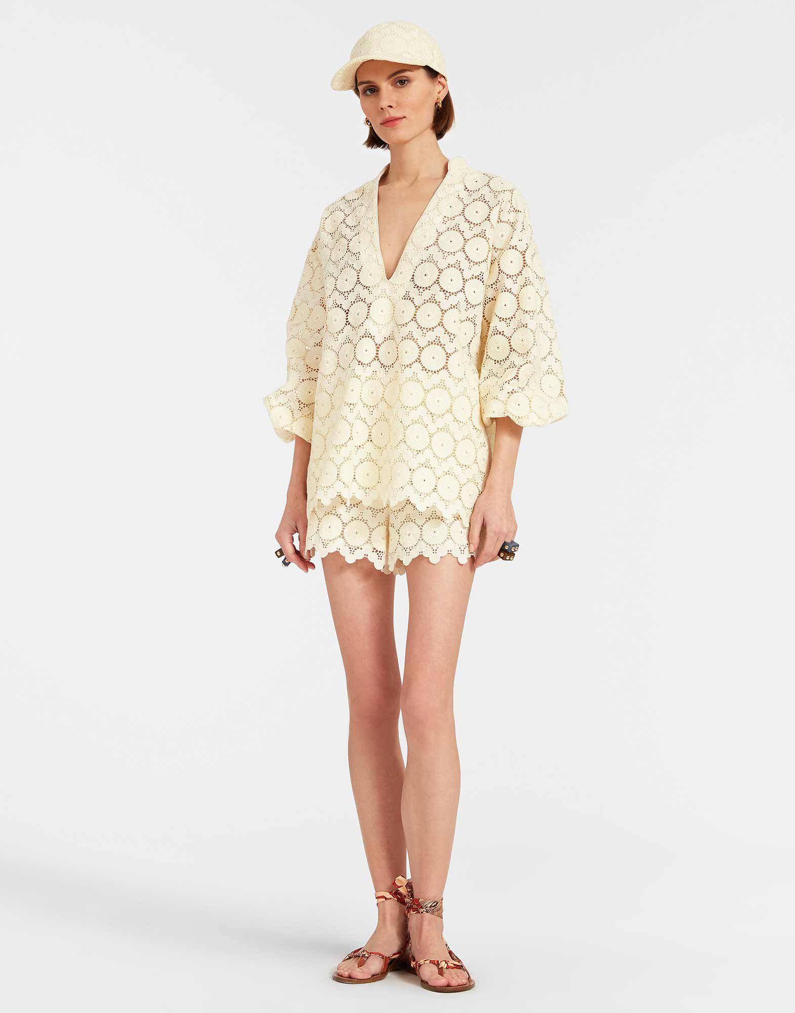 Jackie Shirt in Evil Eye Ivory for Women | La DoubleJ