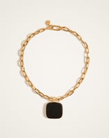 La DoubleJ Soul Pendant Necklace La DoubleJ Soul Pendant Necklace 24k Gold Plate & Onyx NEC0017BRA003ONY01YE05