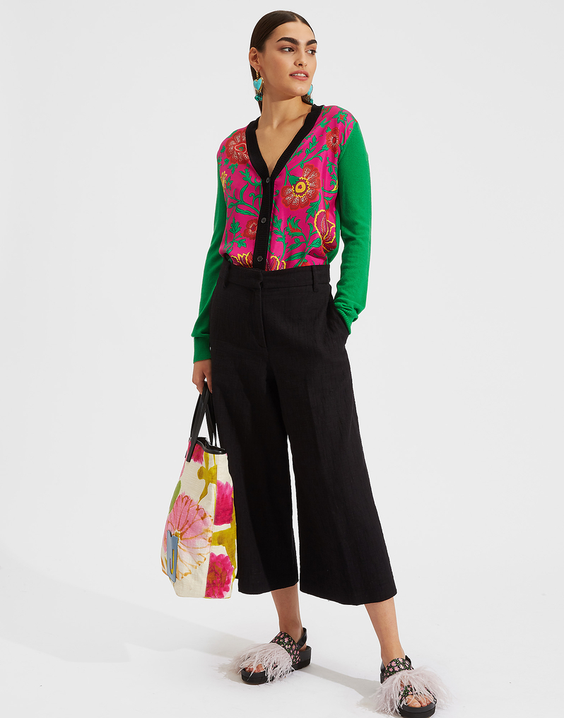 LaDoubleJ Gemini Cardigan LaDoubleJ Gemini Cardigan Dragon Flower Fucsia PUL0005KNI005DRA0004