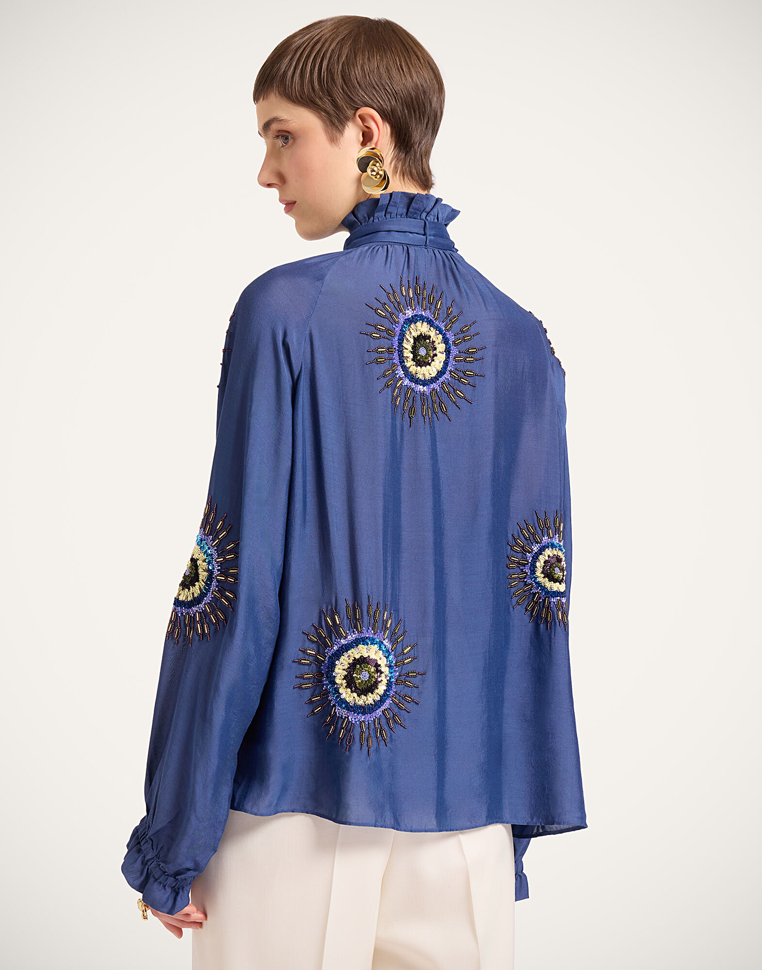 La DoubleJ Cerere Blouse Solid Navy SHI0158COT087THI03BU06