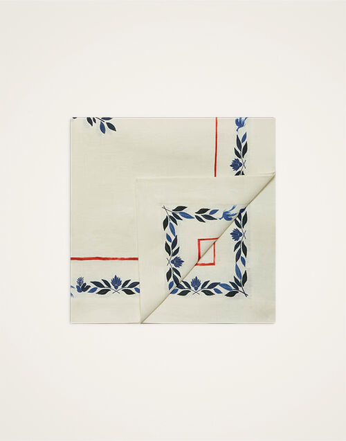 La DoubleJ Medium Tablecloth Wildbird Placée Blue TBC0017LIN008BIR04BU03