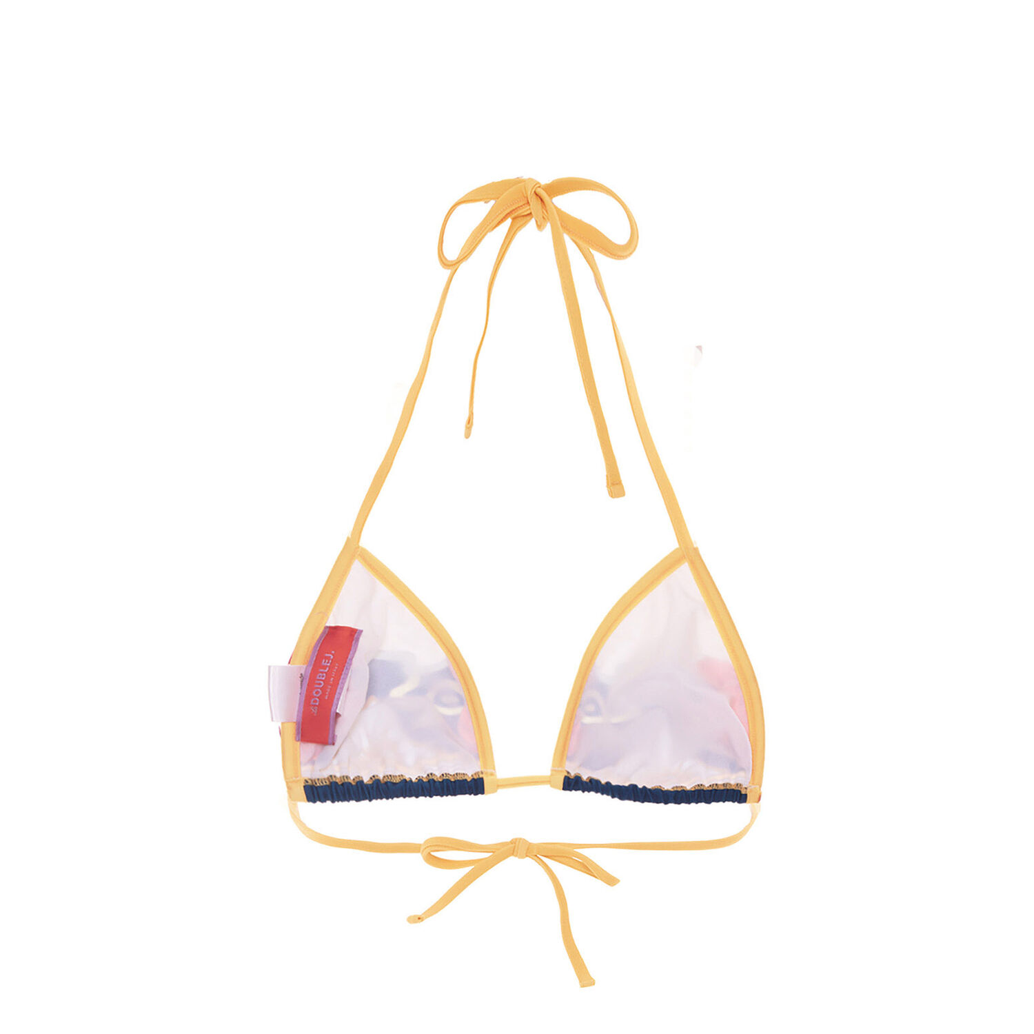 La Doublej Tropical-print Bikini Top In Foulard Liberty Ivory