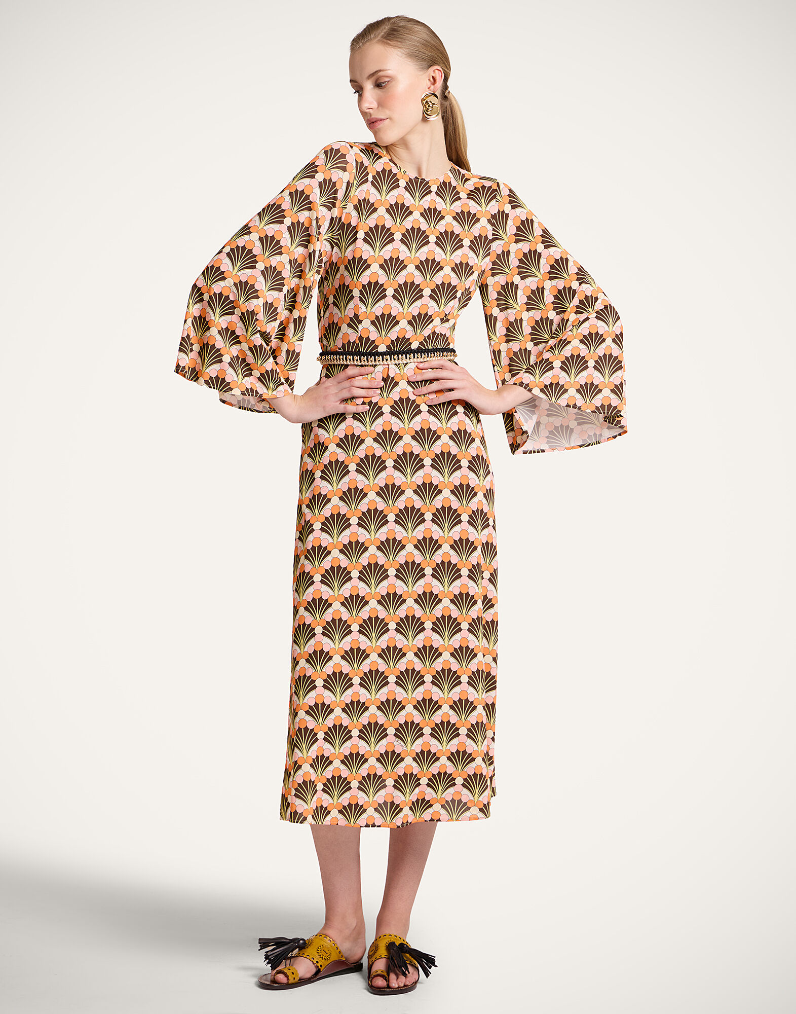 La DoubleJ Sorella Dress Florette Fan Brown DRE0179JER027FLF02BR02