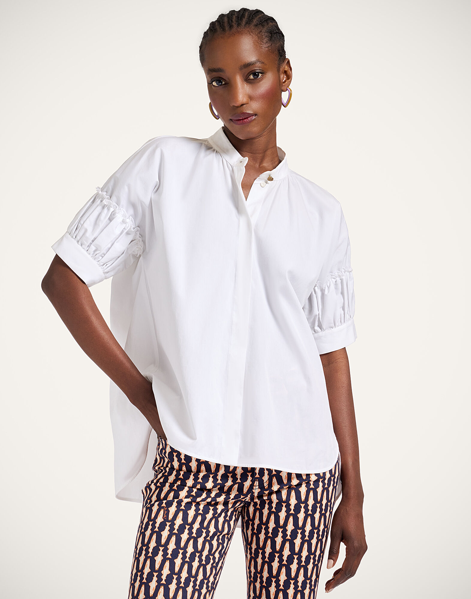 Grace Shirt in Solid White for Women | La DoubleJ