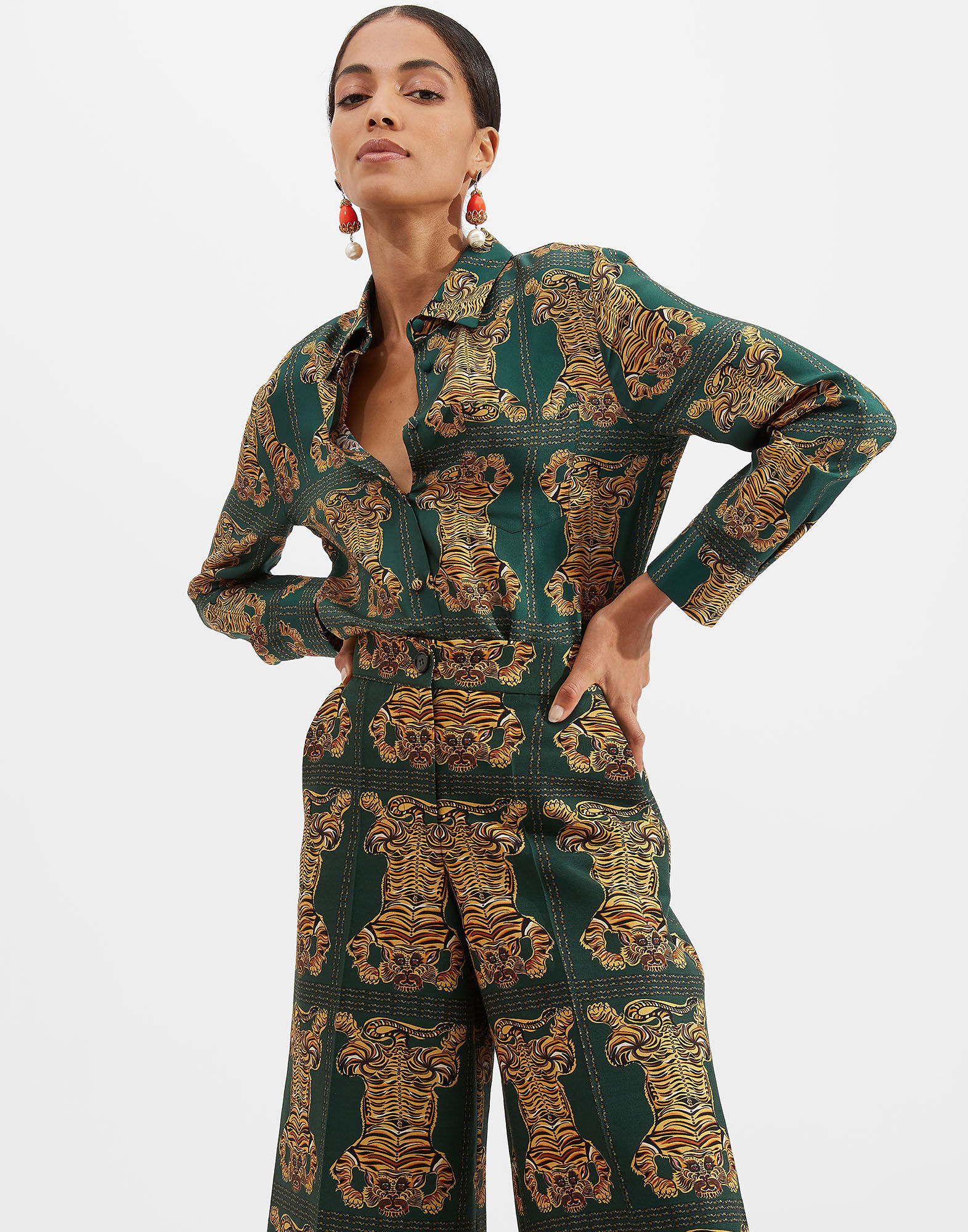 La DoubleJ Boy Shirt Tiger Tiles SHI0001SIL001TIG0003