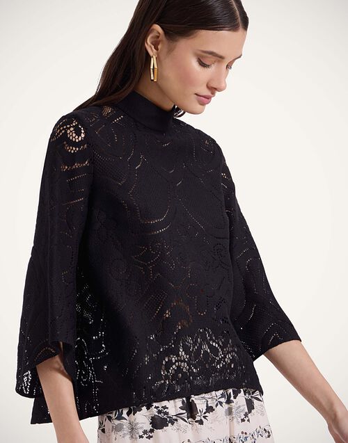 Lacey Make An Exit Top in Solid Black for Women La DoubleJ - Technical View