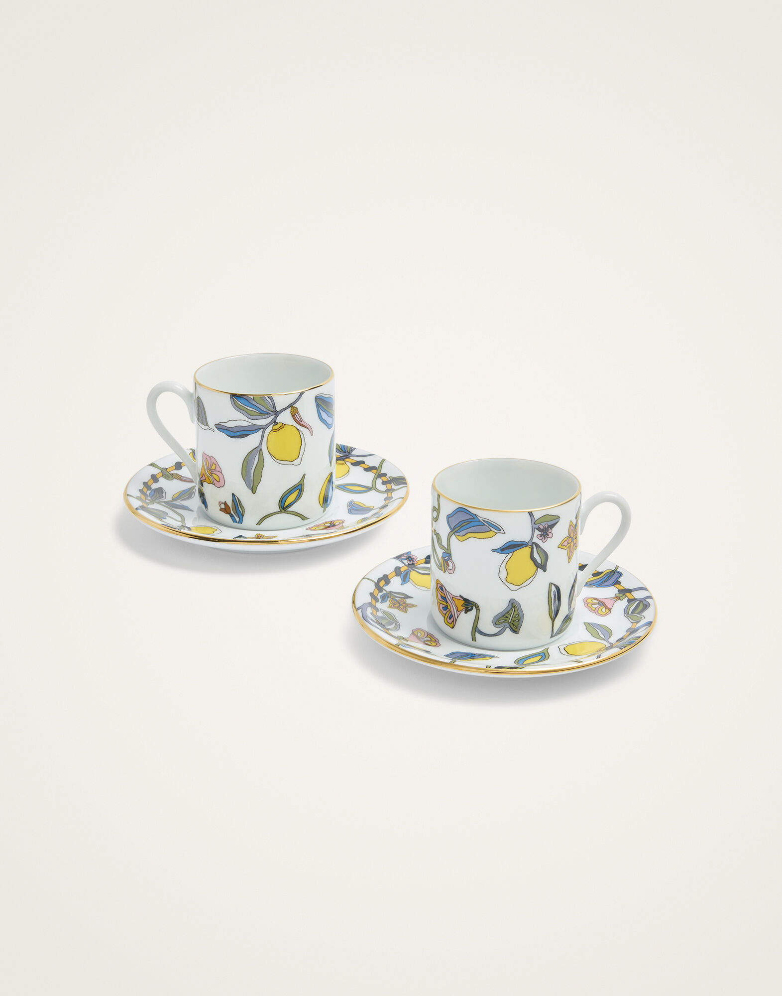 La DoubleJ Impero Espresso Cup Set Of 2 Borboni White CUP0011CER001BRN12WH01