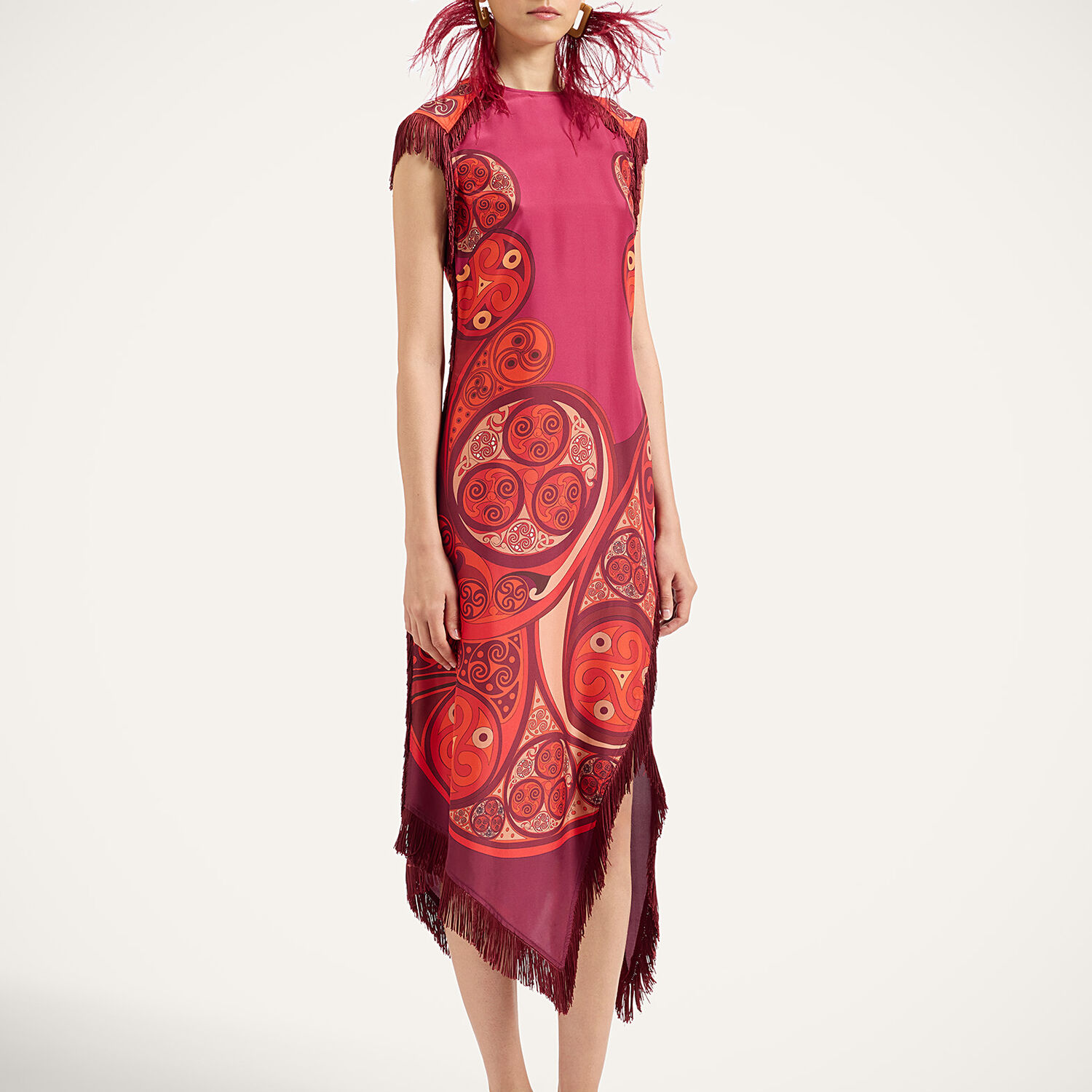 La Doublej Scarf Dress In Alchemy Placée Dark Red